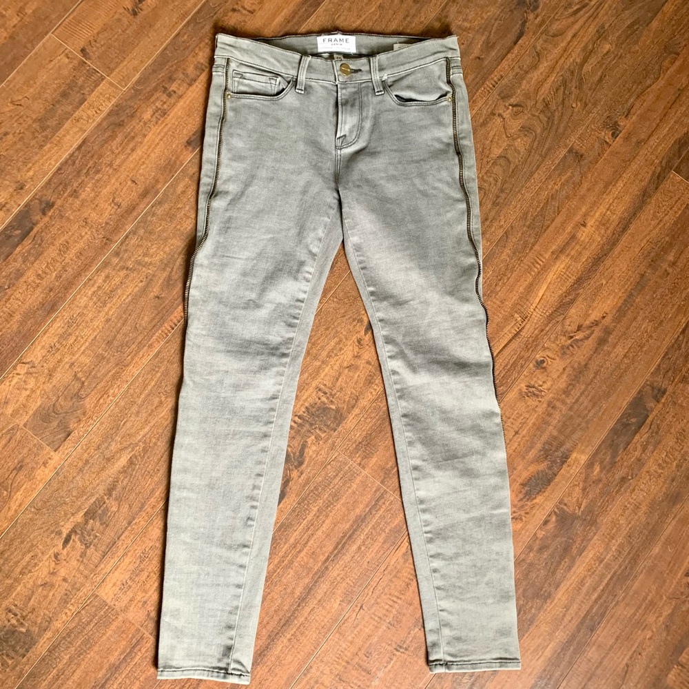 FRAME Le Skinny De Jeanne Zip Trim Jeans SZ-26 - Picture 4 of 14